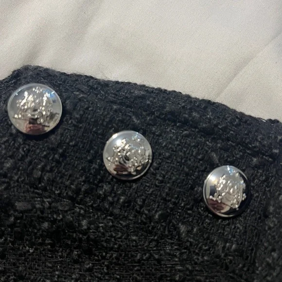 H&M Black Blouse with Silver Shoulder Buttons - Picture 6 of 10